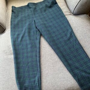 Talbots stretch black watch plaid tartan ankle pant (LP)